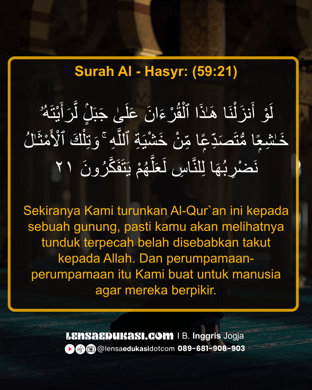 Surah Al-Hasyr 21-24 - Bahasa Inggris Jogja: Lensa Edukasi | 089.681 ...